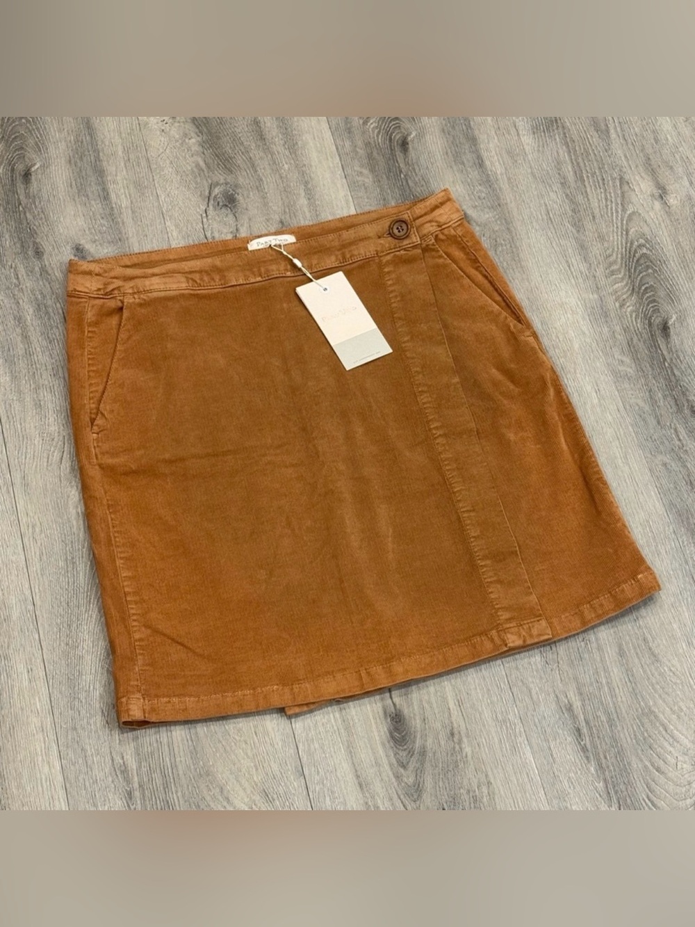 PART TWO Copenhagen TALYA SK Casual Tobacco Brown Corduroy Summer Mini Skirt